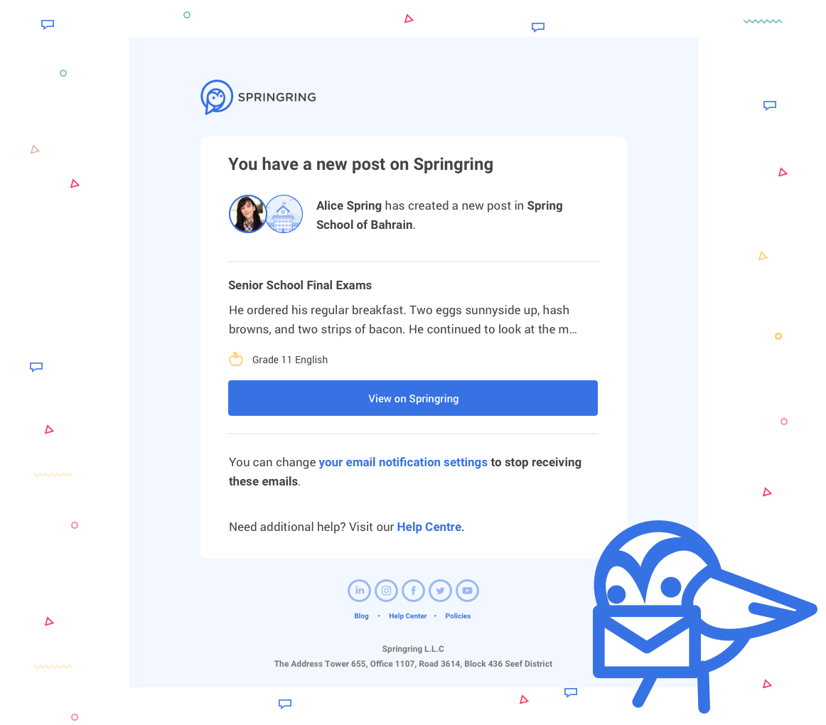 Email Notifications on Springring
